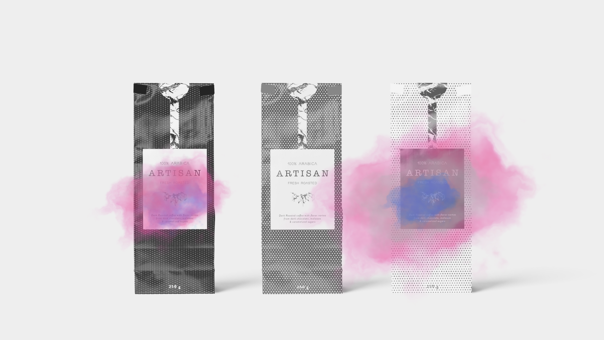 Packaging con AOIs en etiqueta frontal